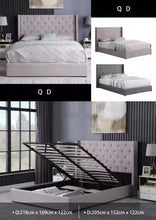 Load image into Gallery viewer, Louis - Double Size Fabric Gas Lift Bed Frame
